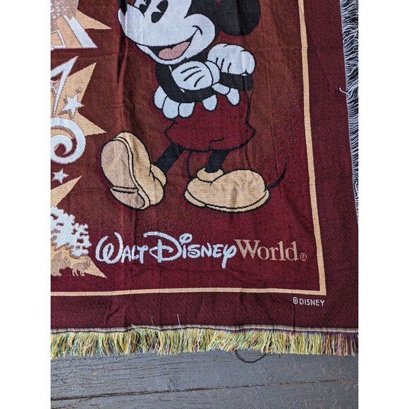 Mickey Mouse Disney Tapestry Woven Throw Blanket Walt World Magic Epcot Afghan - Picture 6 of 6